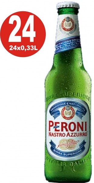 24 bouteilles Peroni Nastro Azzuro Italie 0,33L 5,5% vol. alc.