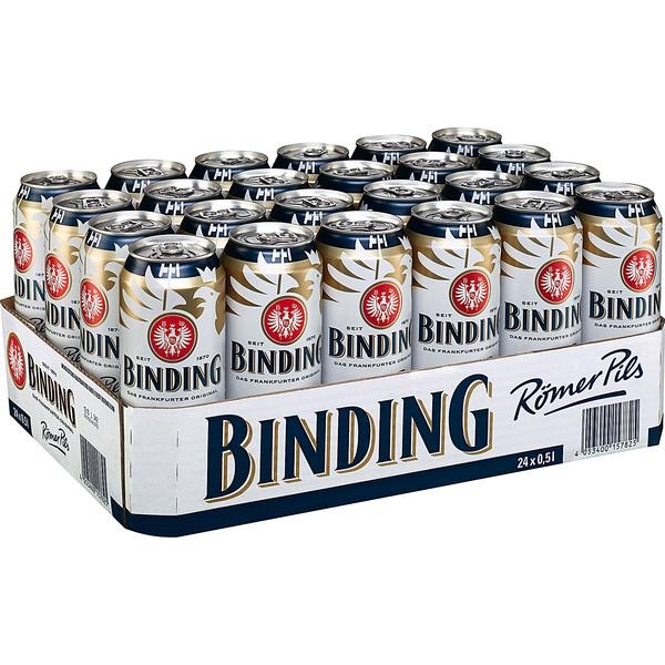 2 x Binding Römer Pils 24x0,5L bidons 4,9% Vol_disposable