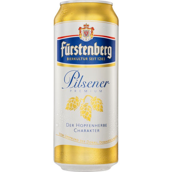 24 boîtes de 0,5 L de Fürstenberg Premium Pilsener 4,8 % Vol._Consignation consignée