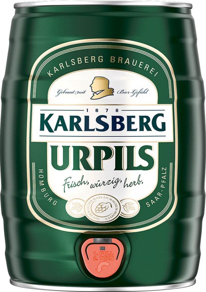 Karlsberg Urpils 5 L Fut de bière Allemande 4,8% vol.