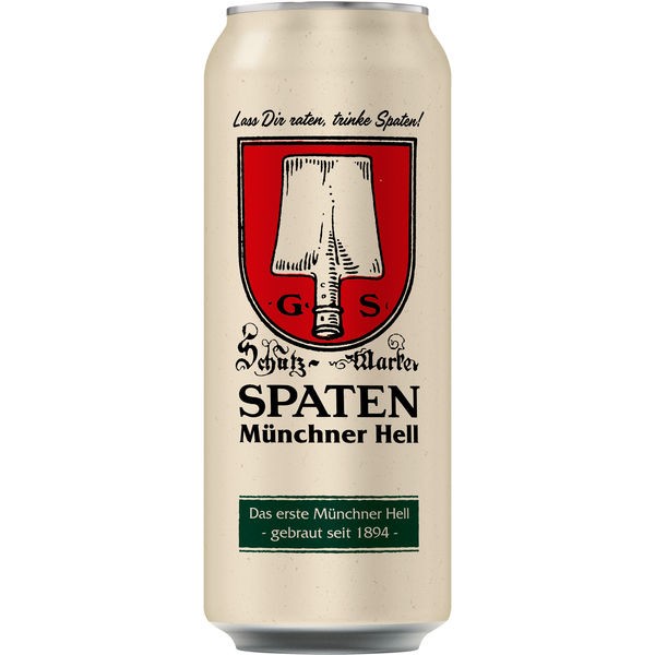 24 x canettes Hell Spaten Münchner 0,5L 5,2% Vol avec dépôt unidirectionnel