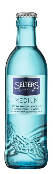 24 x Selters Medium 0,25 l bouteille gastro en verre dans sa boîte d'origine, consigne réutilisable