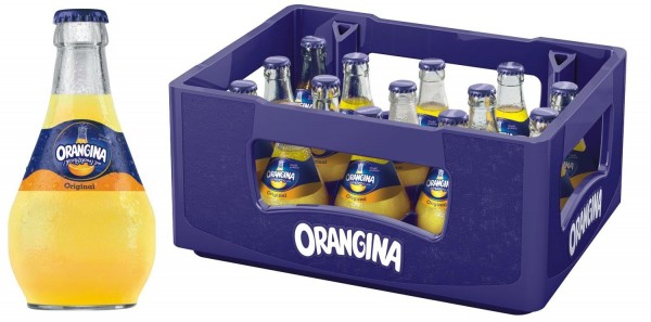 15 x Bouteille en verre Orangina limonade jaune 0,25 l dans sa boîte originale RÉUTILISABLE