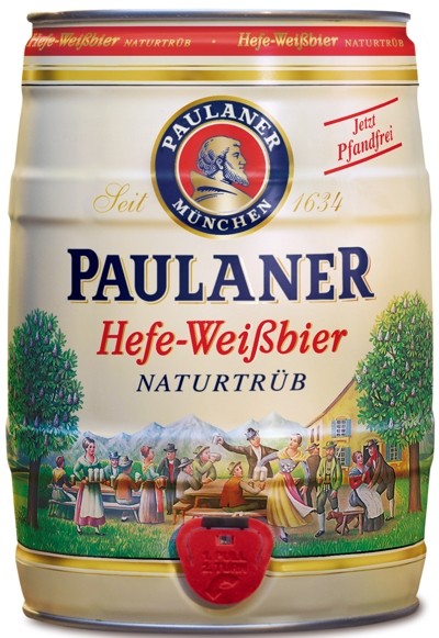 2 x Paulaner levure bière blanche nature nuageux 5,5% vol 5 litres Fut de bière Allemande