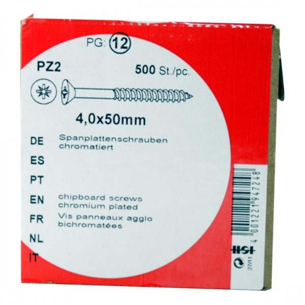 Agglomérés vis Pozidrive HW arséniate de 0x50mm 4, 500