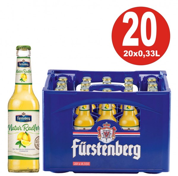 20 x cyclistes naturels de Fuerstenberg 0,33 litres 2,5% vol. cas d'origine