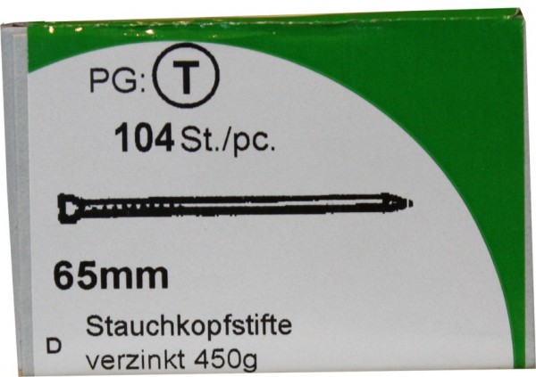 Eisenverzinkt en compression broches tête 65 mm