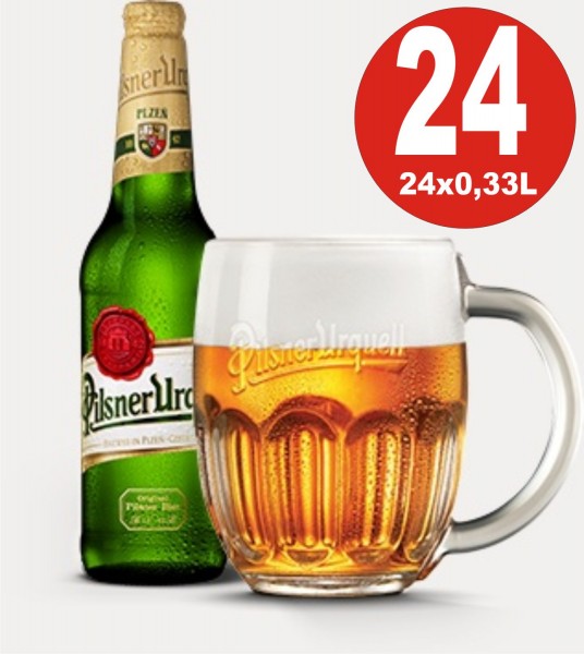 24 x Pilsner Urquell bière 0.33 Boîte d'origine 4.4% Vol.