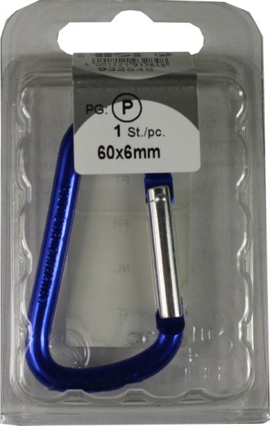 Snap crochet en aluminium bleu 60x6mm
