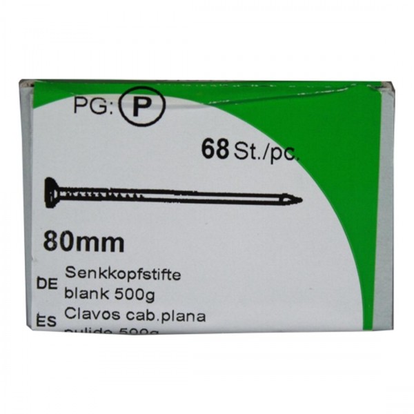 Vis à têtes fraisées en fer blanc 80 mm PK 500 g