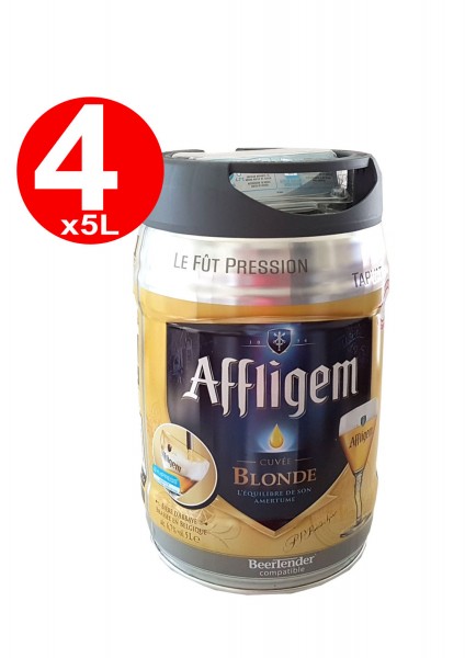 4 x Affligem blond Fut de bière Allemande 5 litres incl. Spigot 6,8% vol.