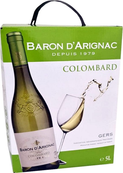 Baron D'Arignac - Colombard Blanc vin blanc sec carton 5 litres 11% Alc.
