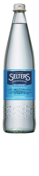 12 bouteilles en verre Selters Original Classic de 0,75 l dans un carton consigné réutilisable
