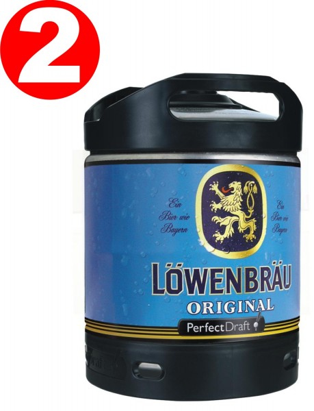 2 x Fut de biere Loewenbraeu Projet original parfait 6 litres tambour 5,2% vol