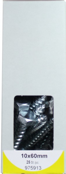 10X60mm zinc plaqué vis clés