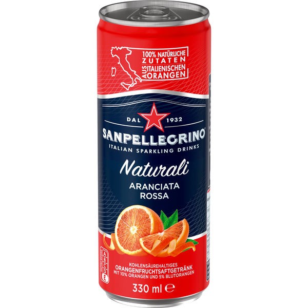 24 canettes de San Pellegrino Naturali Aranciata Ross 0.33L inc. 6,00 € de limonade en dépôt aller simple