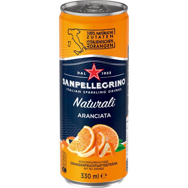 24 canettes de San Pellegrino Aranciata a 0.33L inc. 6,00 € de dépôt aller simple limonade