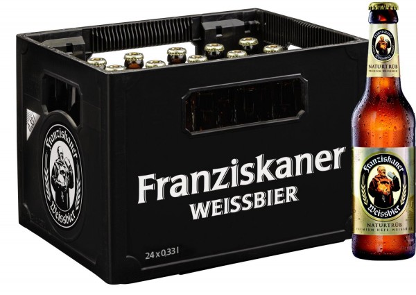 24 x Franziskaner Hefe Weissbier biÃ¨re NaturtrÃ¼b 0,33l 5,0% vol. affaire initiale