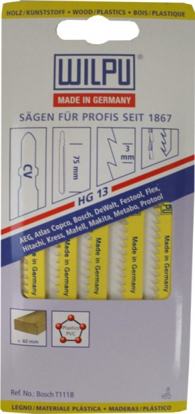 Lames de scie sauteuse Hg 13 a. 5 PCs.