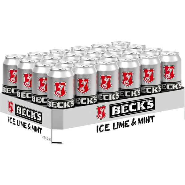 24 bidons de 0,5L de Becks Ice Lemon and Mint 2,5% vol_consigne jetable