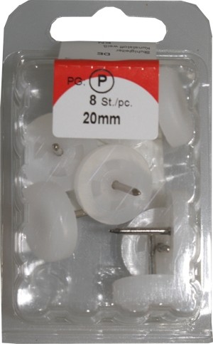 Chaire de glisse en plastique blanc 20 mm