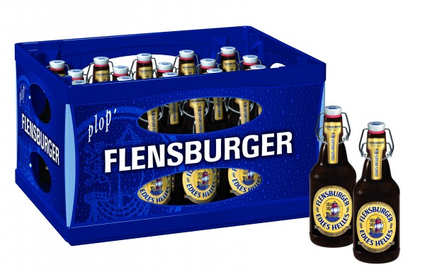 20 x Flensburger Edles Helles 0,33 l, flip-top bouteille 5,4% vol. Boîte d'origine réutilisable