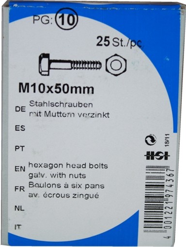 Hexagone boulons avec des noix