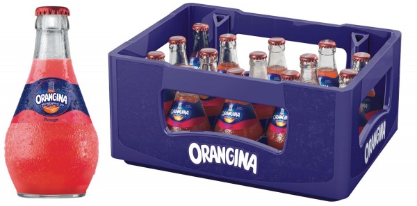 15 x Limonade Orangina bouteille en verre rouge de 0,25l en cas d'origine