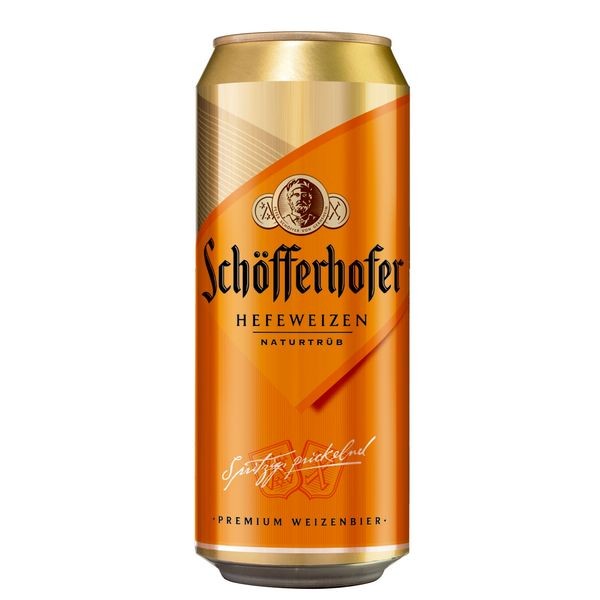 24 bidons de 0,5 L de Schöfferhofer Weizen Naturtrüb 5% vol. Dépôt à sens unique