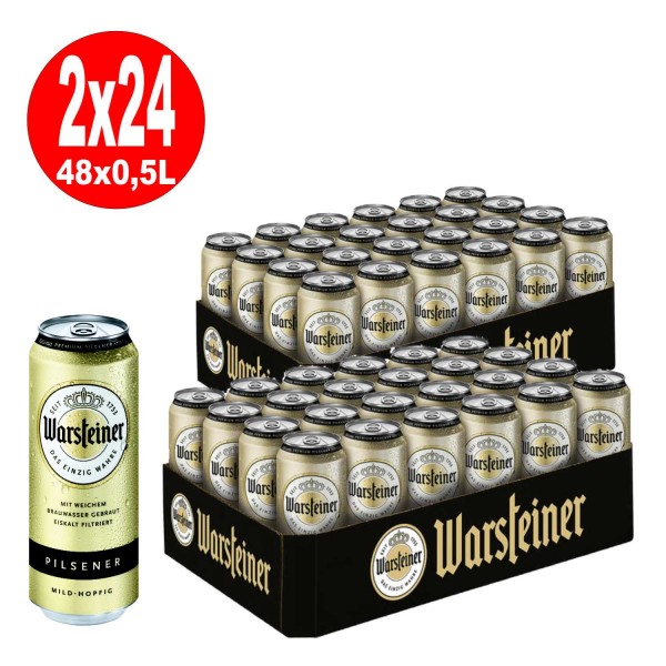 2 x Warsteiner Pilsener 24x0,5L doses de 4,8% vol