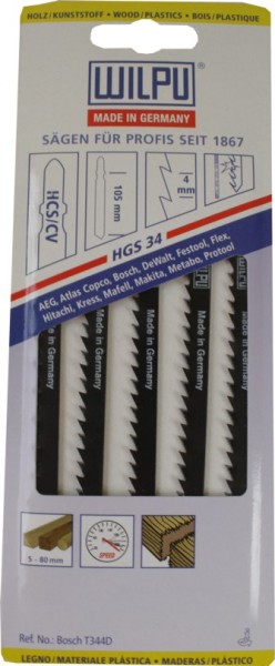 Les lames de scie sauteuse hgs 34 a. 5 PCs.