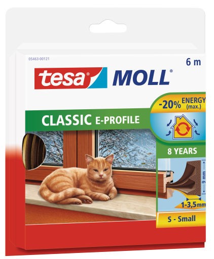 tesamoll Caoutchouc de E-profil classique sceller Brown 6m:9mm:5.5mm