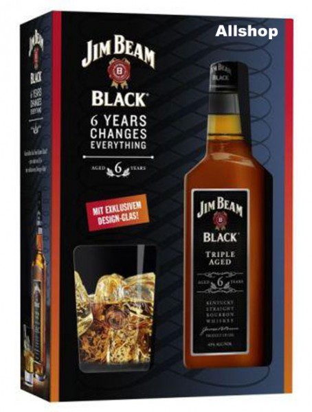 Jim faisceau noir coffret avec verre