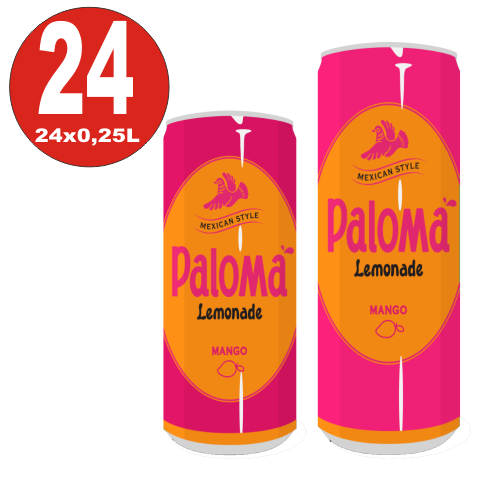 24 x Paloma Limonade Mangue Style Mexicain Boîte de 0,25L
