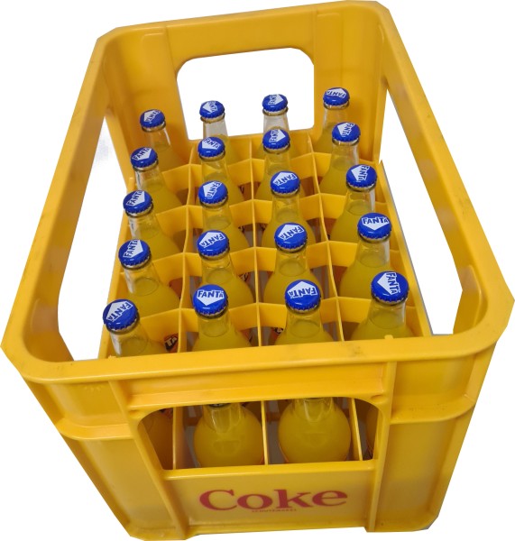 24 bouteilles de boîte en verre d'origine Fanta Orange 0,2 L