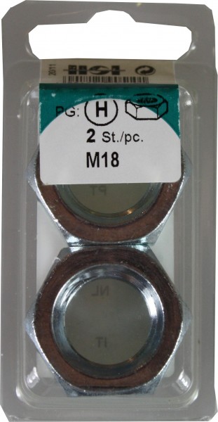 M18 zinc plaqué noix hexagonal