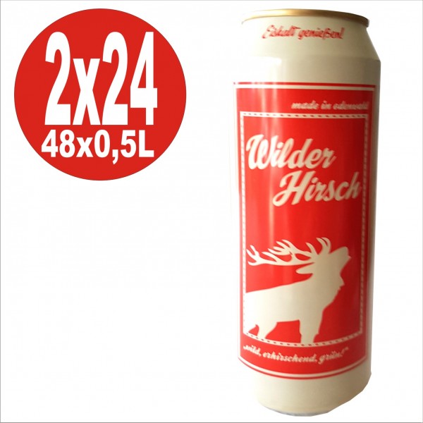 2x24 canettes 0.5L boisson à base de cidre de cerf sauvage, pomme, fruit de la passion, citron 2.9% vol.Alc.