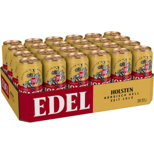 24 bidons de 0,5L de Holsten Edel Hellbier 4,8% vol. alcool dépôt à sens unique