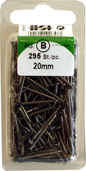 Plats broches têtes nues de fer 20 mm